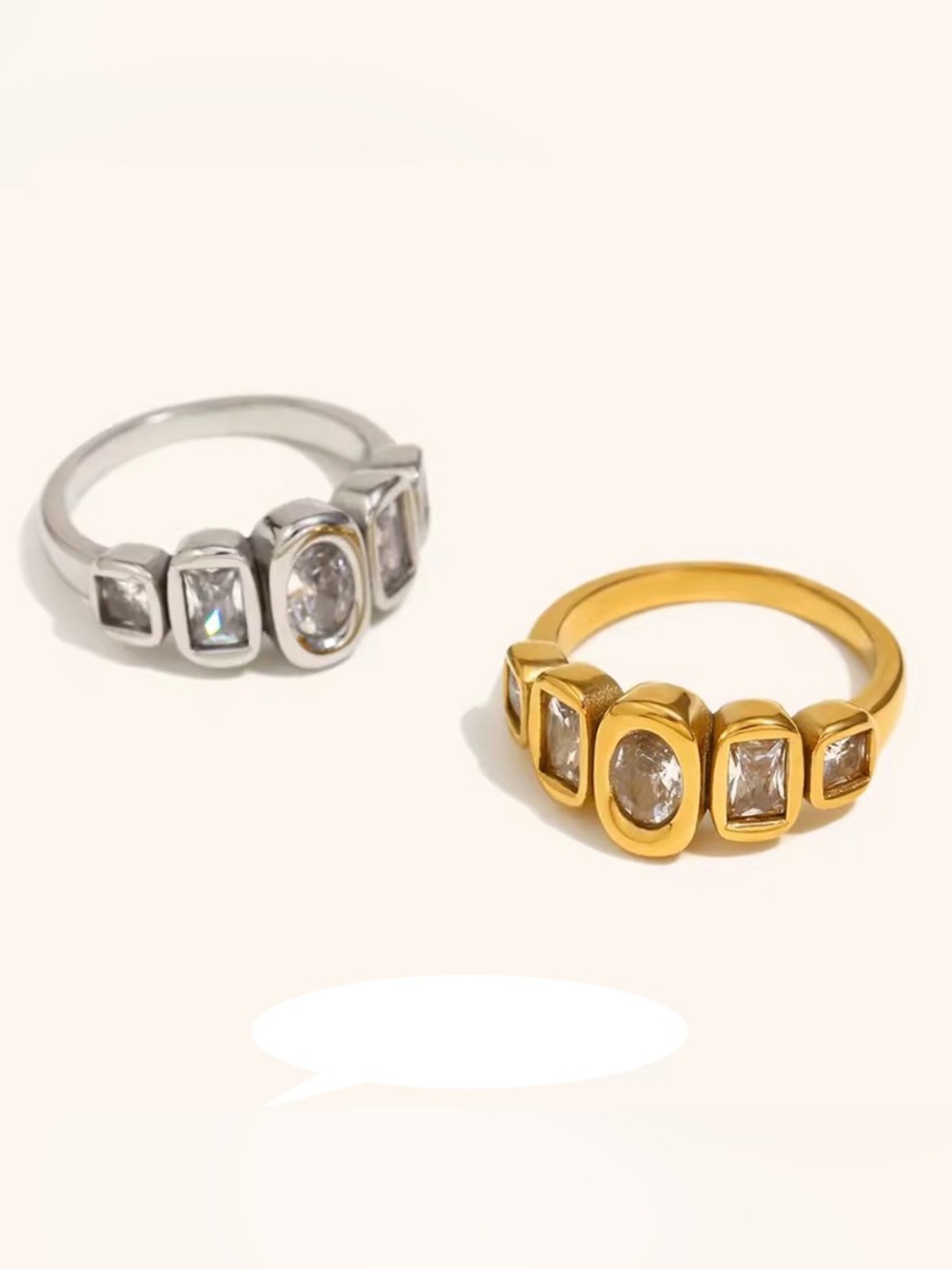 Radiant Cut 5A CZ Ring 18K Gold Filled